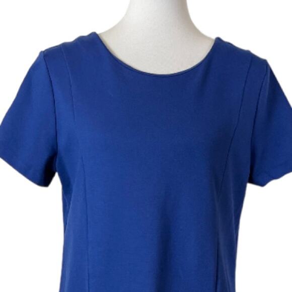 Banana Republic Dress Shift Ponte Knit Short Sleeve Pockets Blue Women’s Size 12 - Picture 5 of 12